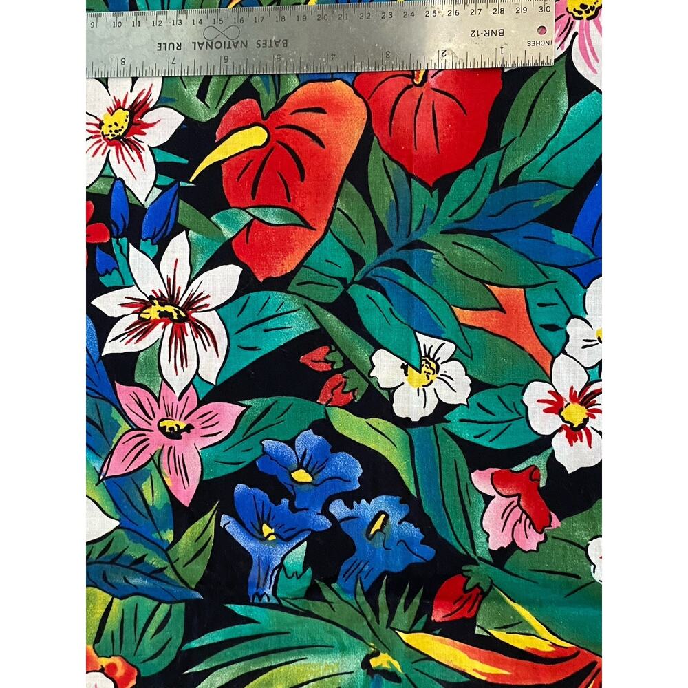 Vintage Cranston Floral Multicolor Fabric Lightweight Cotton Fabric 56"x30"L